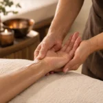Illustration of gentle hand and forearm massage